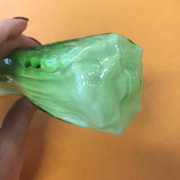 Vintage 8" Murano Italy Hand Blown Art Glass Romaine Lettuce or Leek - Picture 2 of 5